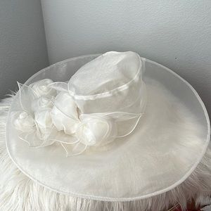 White derby hat